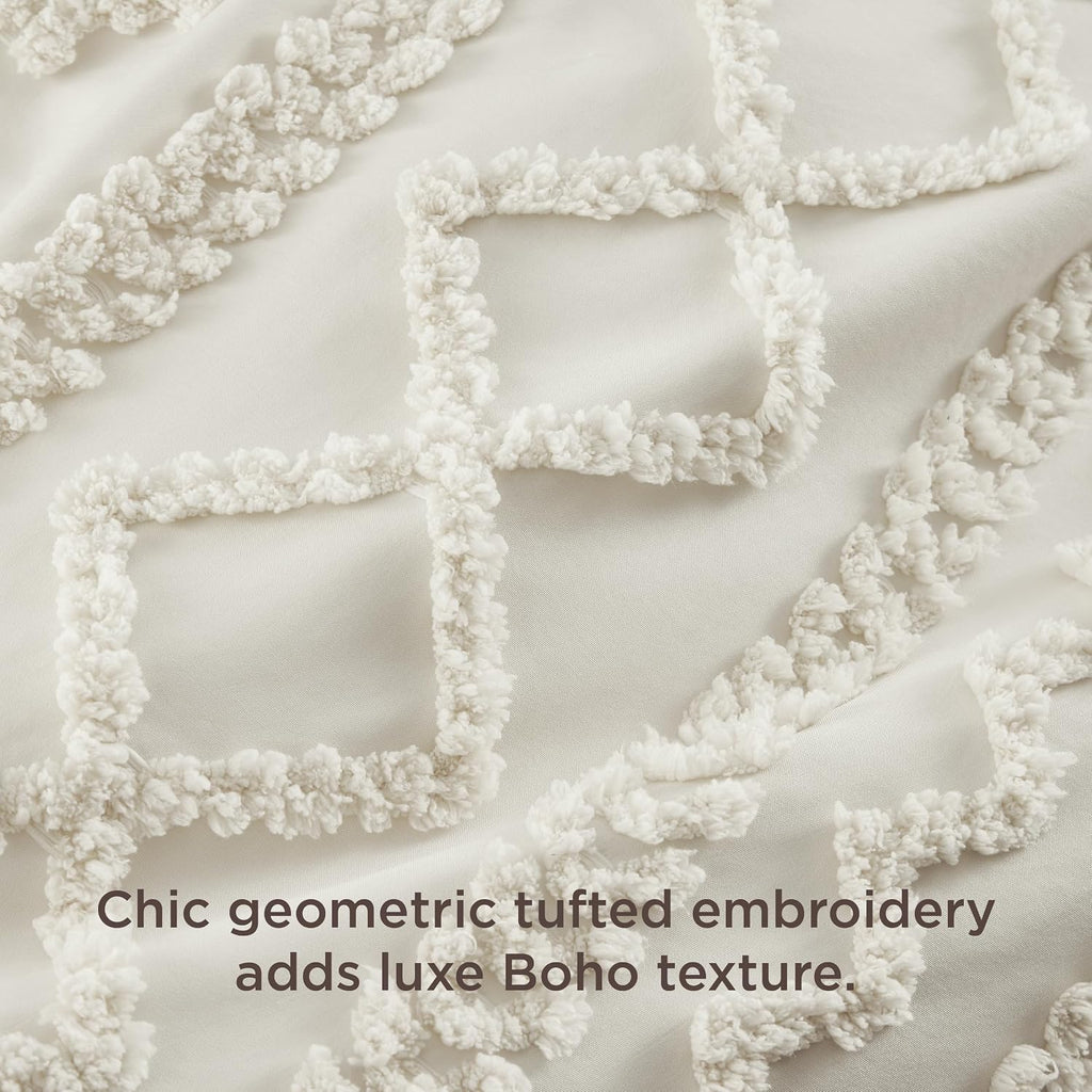 Boho Duvet Cover Queen, Soft & Comfortable Elegant Design Boho Bedding for Decoration, Machine Washable Comforter
