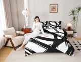 Erosebridal Black and White Abstarct Queen Comforter Set for Adult Women Men