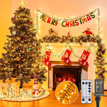 1000 LED Cluster Lights Christmas Tree Lights Outdoor Christmas Firecrackers String Light, 12 Modes Timer Remote