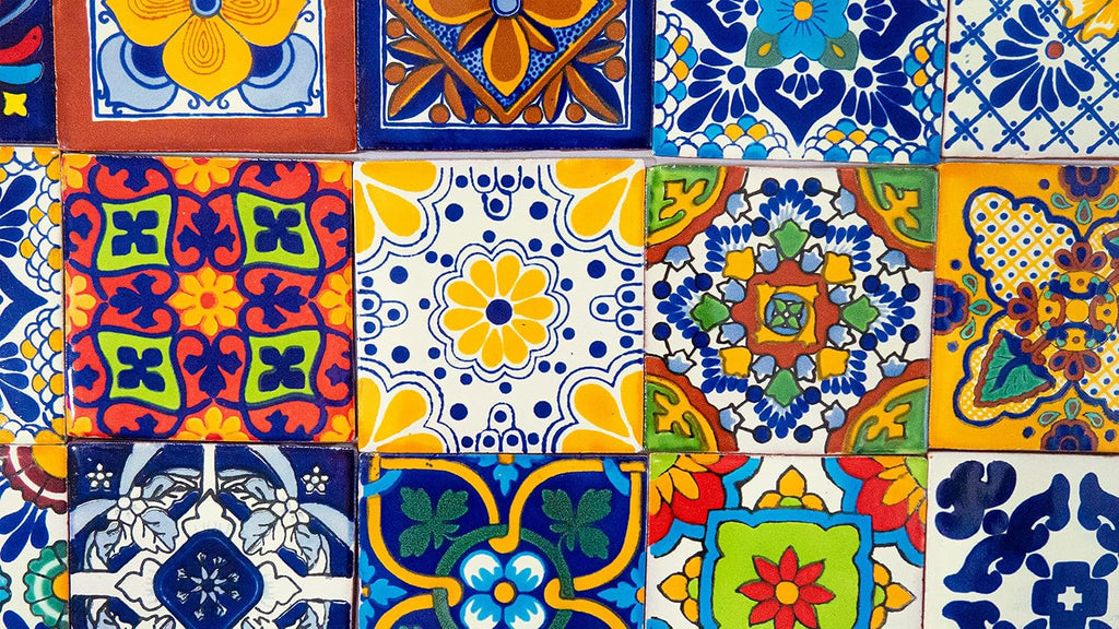 Mexican Talavera Tile Spanish Mediterranean Art Colorful 4"x4" Ceramic Hand Painted Mosaic , Wall, Mirror, Kitchen