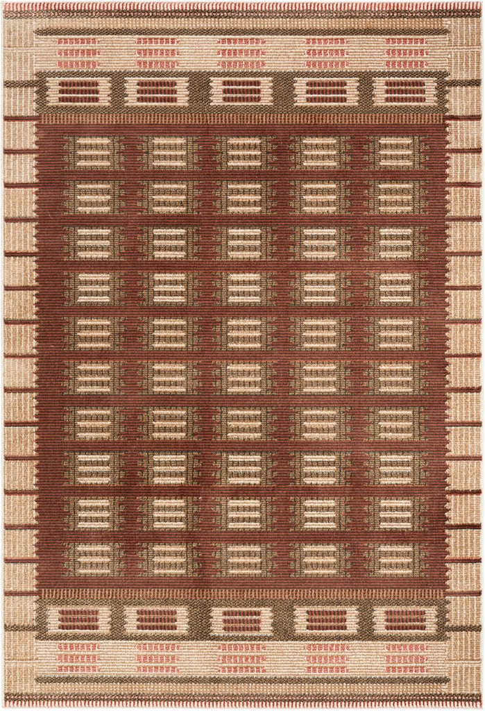 Home Nordic Rust Area Rug - Easy Clean, Non Shedding, Bed Room, Living Room, Dining Room, Kitchen