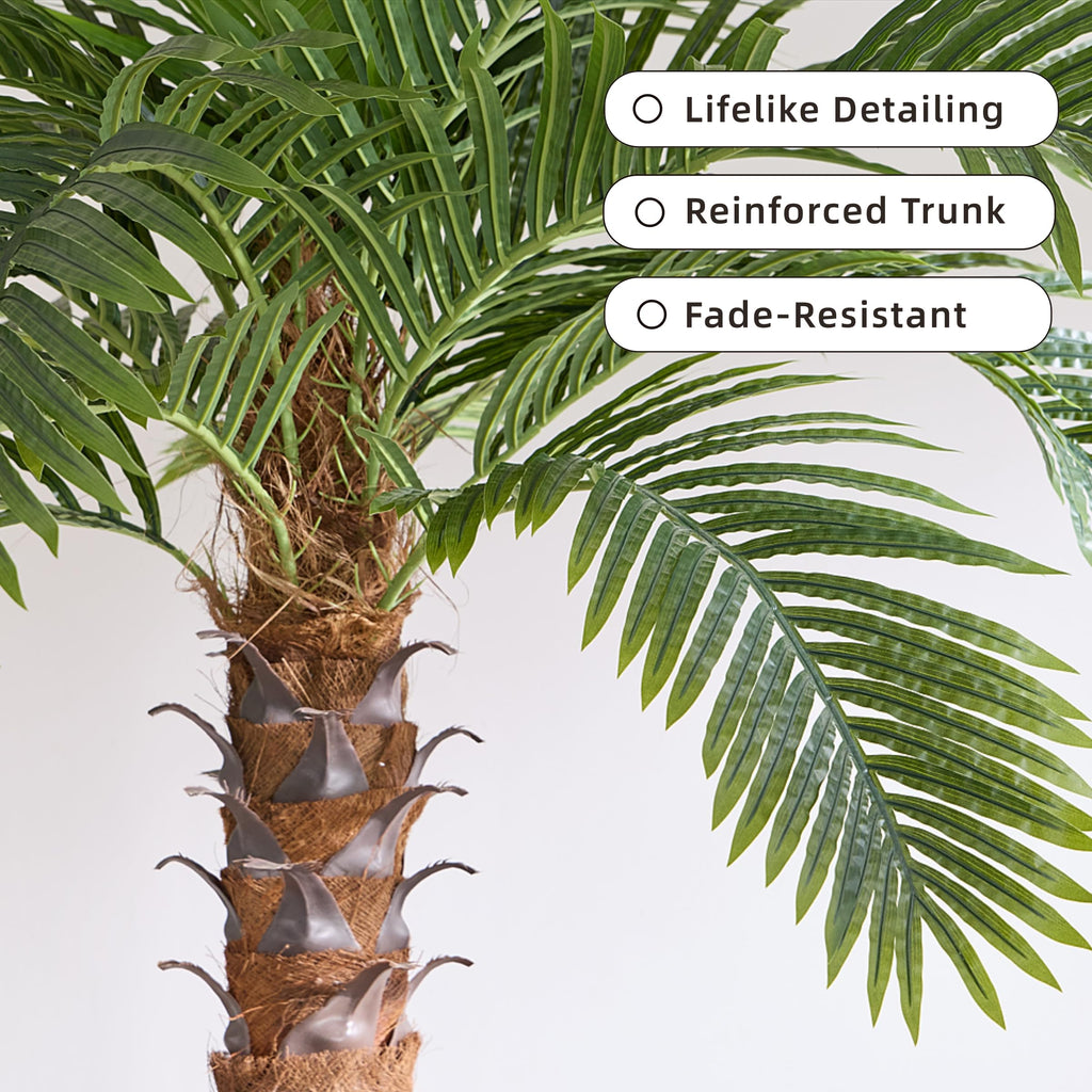 6FT Artificial Coconut Palm Tree 1-Pack, Faux Sago Palm in Cement Pot