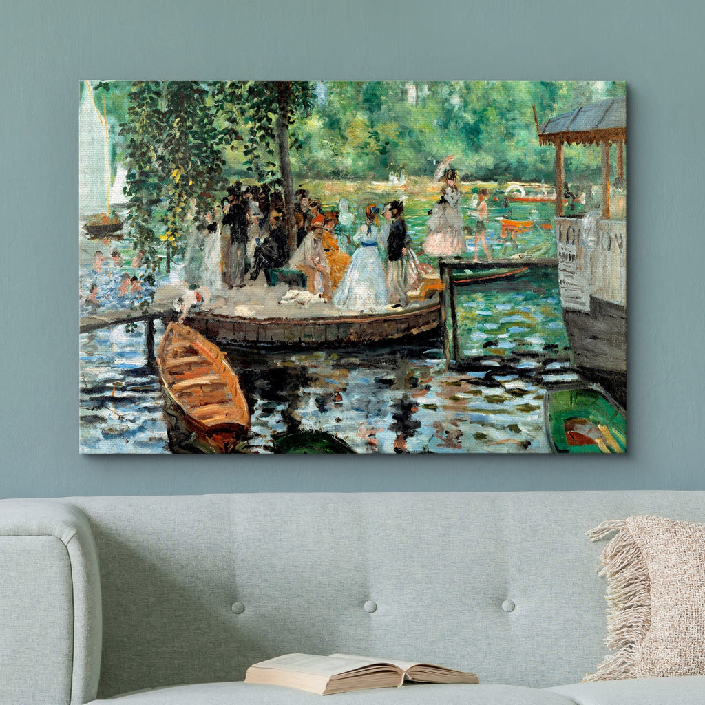 La Grenouillere by Pierre-Auguste Renoir - Canvas Print Wall Art Famous Oil Painting Reproduction - 16" x 24"