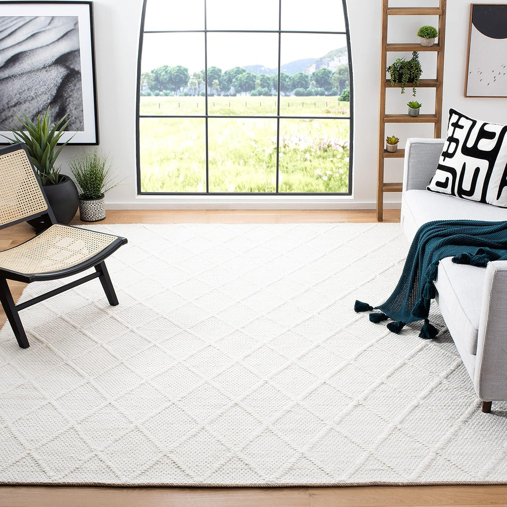 Natura X-Large Area Rug - 12' x 15', Ivory & Ivory, Handmade Wool & Viscose