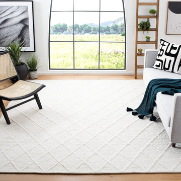 Natura X-Large Area Rug - 12' x 15', Ivory & Ivory, Handmade Wool & Viscose