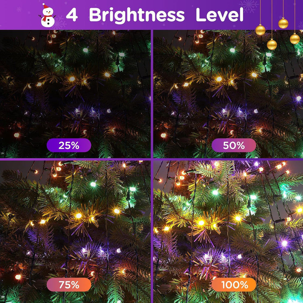 Christmas Tree Lights Color Changing, 11 Modes Christmas Light Outdoor with Remote Control, 400 Diamond LED 6.6FTx10