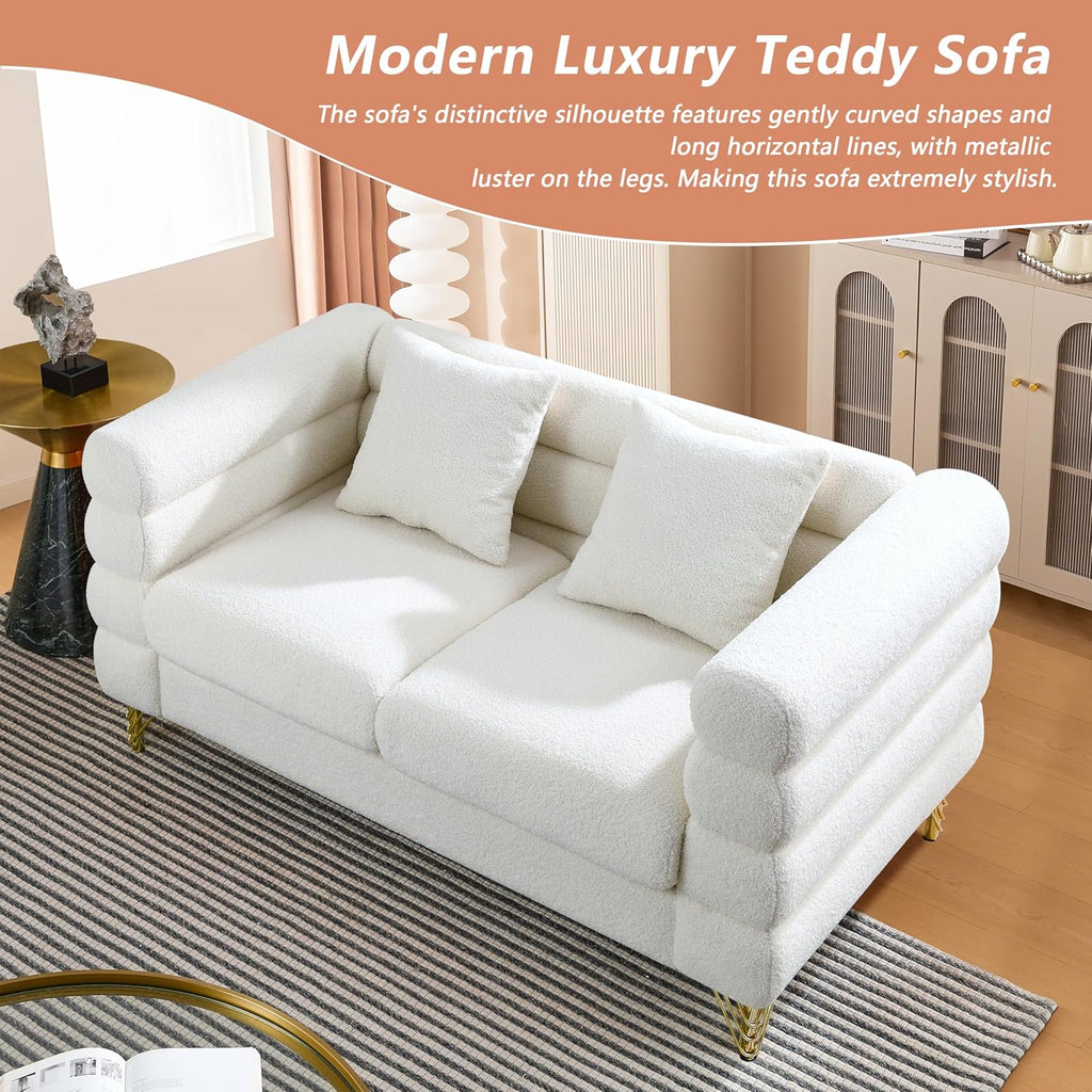 Mikibama Luxury Teddy Sofa Set for Living Room, Modern Decor Furniture Sectional Sofa