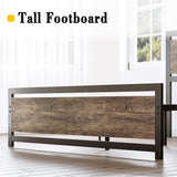 King Bed Frame with Headboard and Footboard, Metal Strong Supports, Easy Assembly, Noise-Free, No Box Spring Needed