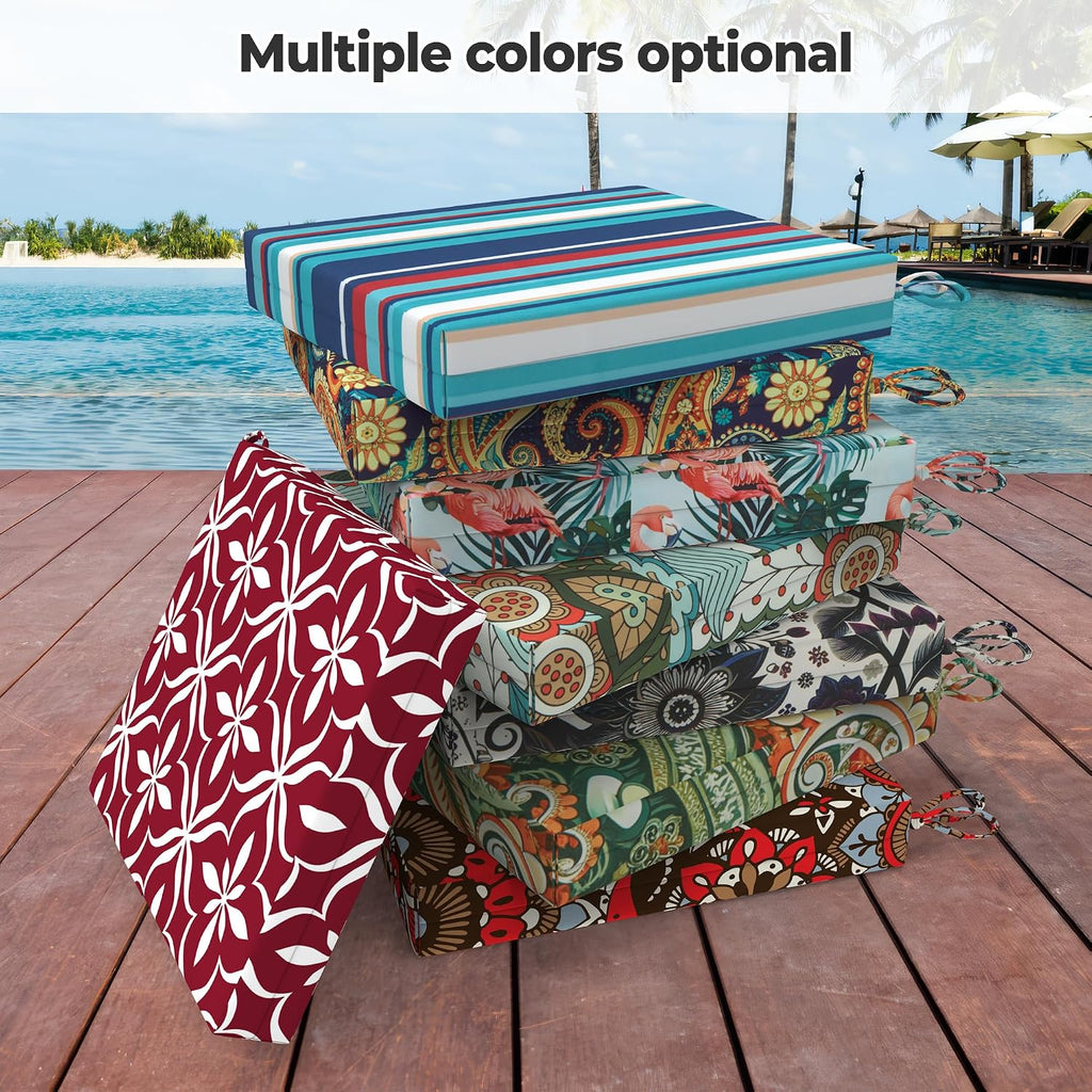 Patio Chair Cushions Set of 4, 18.5" x 16" x 3" Waterproof Outdoor Chair Cushions for Furniture, Seat Cushion with