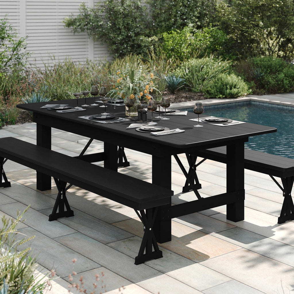 Hercules 96x40 in Locking Folding Table, Black