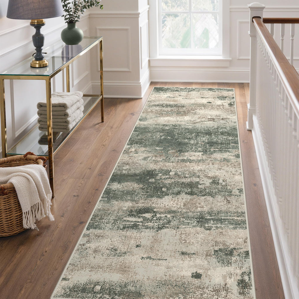 2'6"x8' Runner Rug Non Slip Washable Entryway Sage Sand