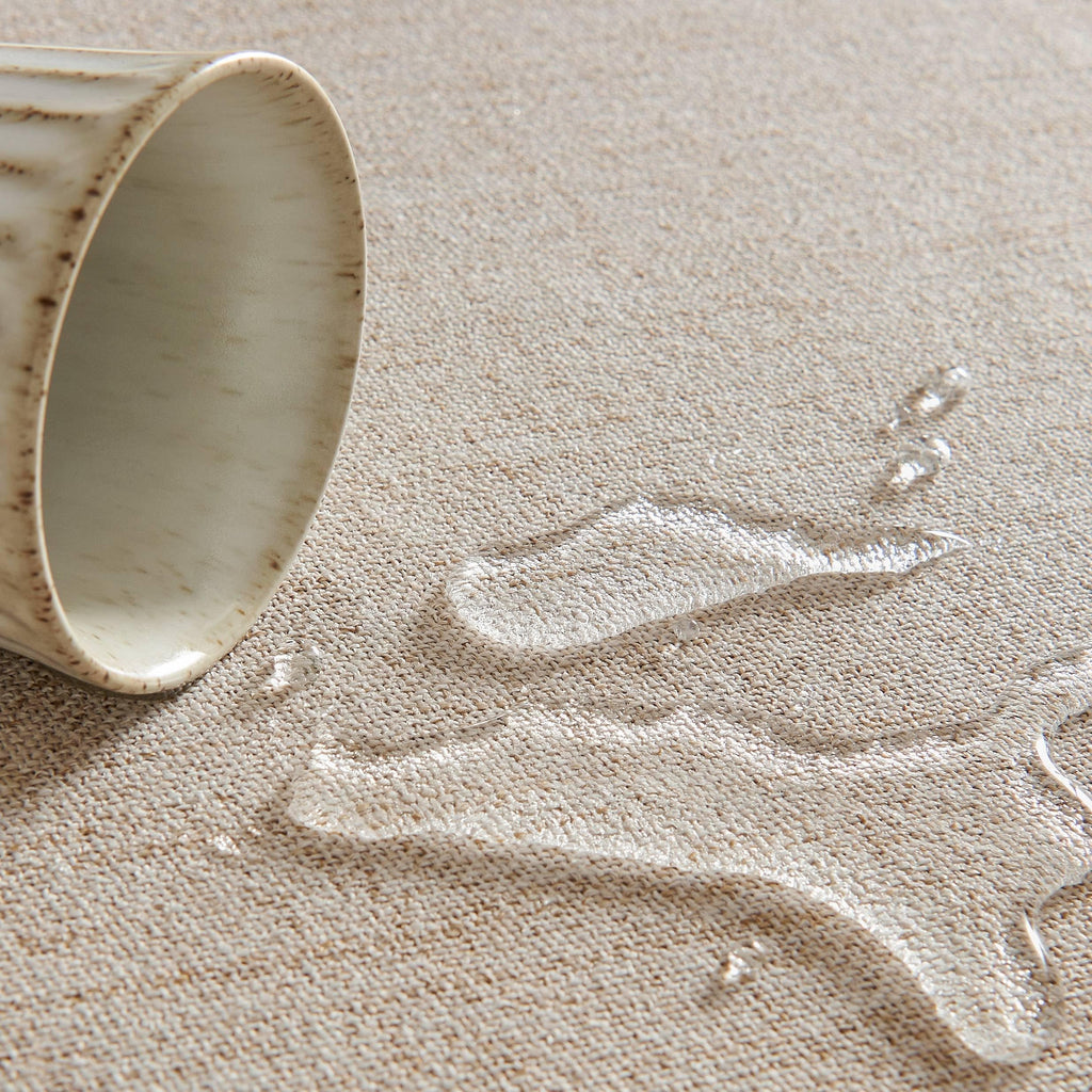 Farmhouse Linen Square Tablecloth, Natural 52x52 Inch
