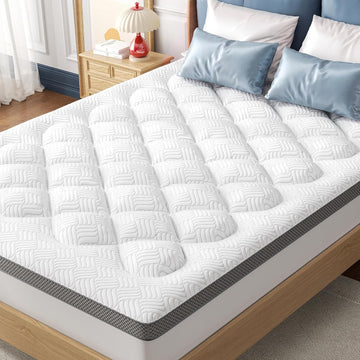 Queen Mattress Topper, Viscose Derived from Bamboo, Pillow Top | Breathable Mesh Sides, Shredded Memory Foam Blend