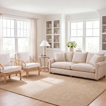 Area Rug - Natural Fiber Collection - Maize & Linen Color, Sisal, Woven Design with Border (NF141B)