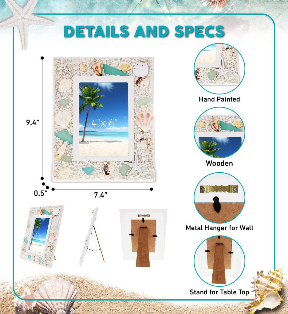 Oceanic Beach 4x6 Frame Beach Decor - 9.4 Inches