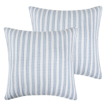 Maileen - Euro Sham Set of 2 - Plaid - Blue and White - (26x26in.), No Insert - Cotton