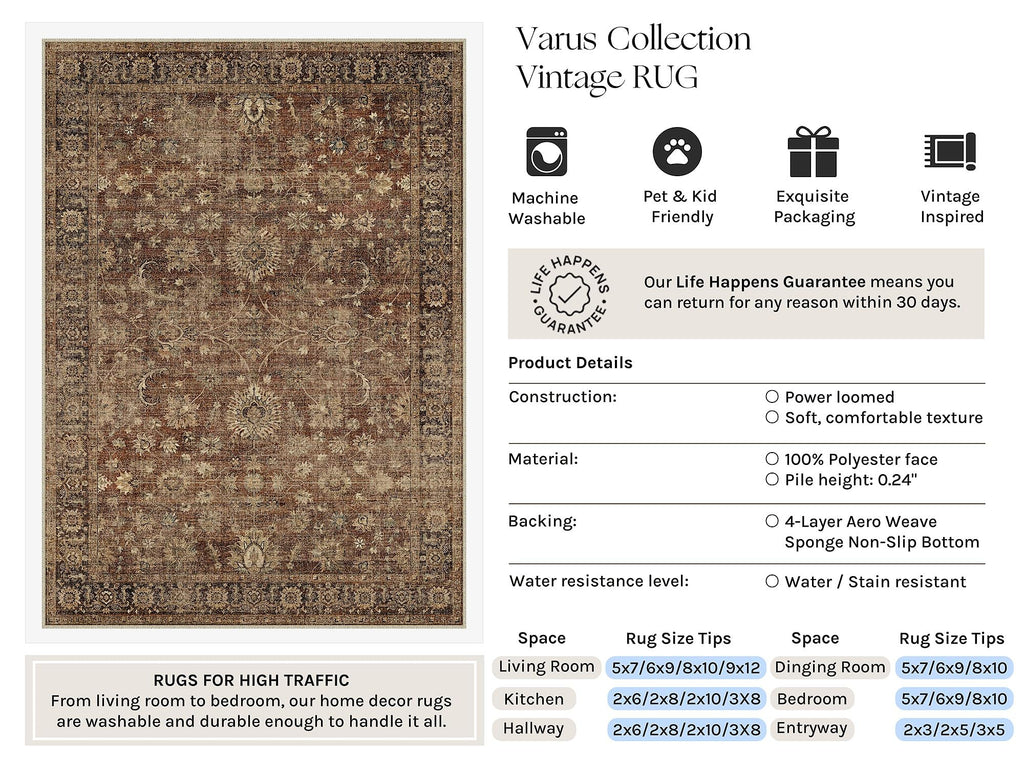 Brick Red Runner Rugs 2x8 Hallway Washable Rug Carpet
