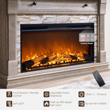 OKD 52" Farmhouse Electric Fireplace TV Stand with Mantel & Cabinet