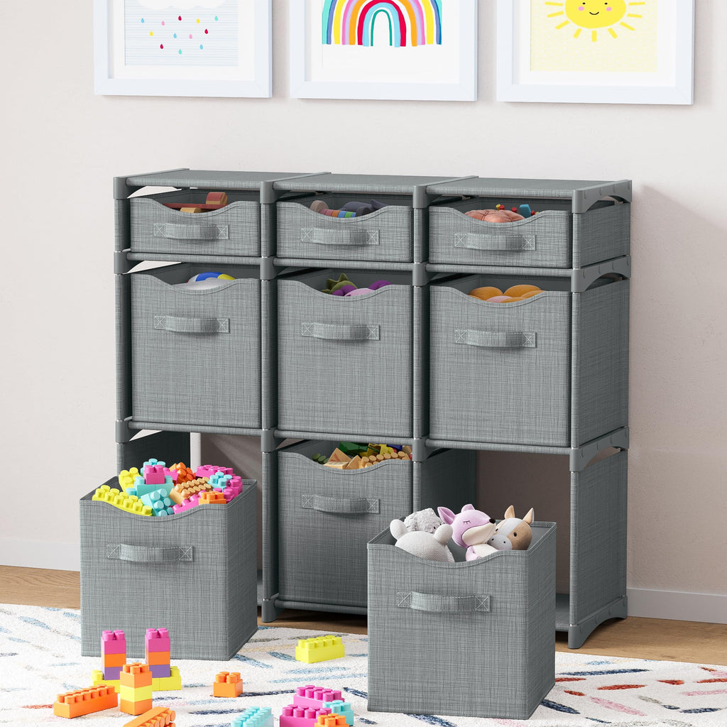Cube Storage Organizer with Storage Bins Included - The Perfect Closet Organizers and Storage Solution. Includes 9