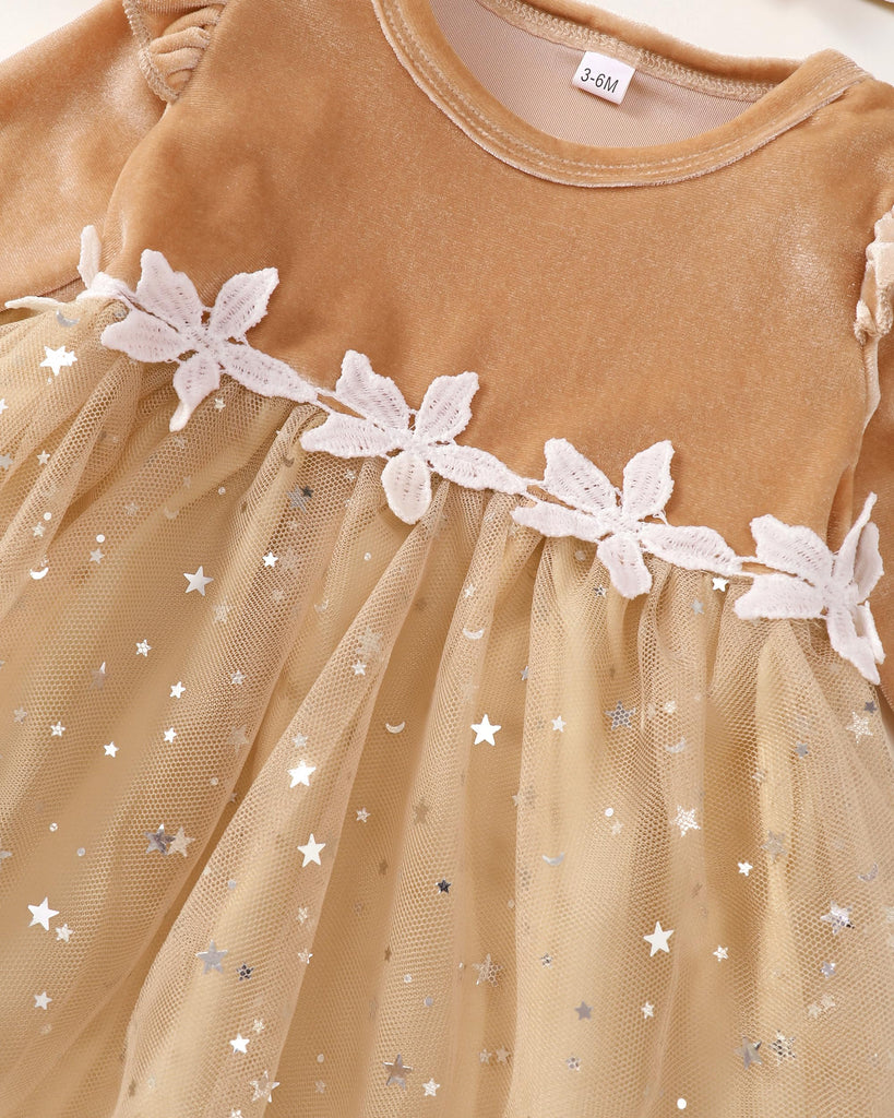 Baby Girl Dresses Winter Girl Clothes Solid Princess Dress Baby Girls Khaki Velvet Dress for Baby