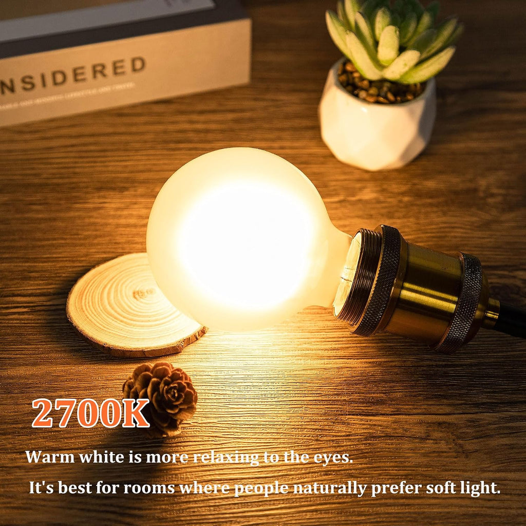 E26 G25 LED Globe Bulbs, 6W (60W Eq), 2700K Soft White Vanity Bulbs, 2Pack