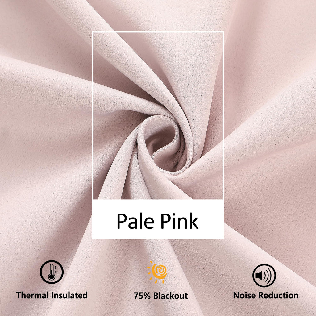 Pompom Blackout Curtains Pink Girls 84 inch Energy Efficient Thermal Insulated Living Room Darkening Curtain Panels