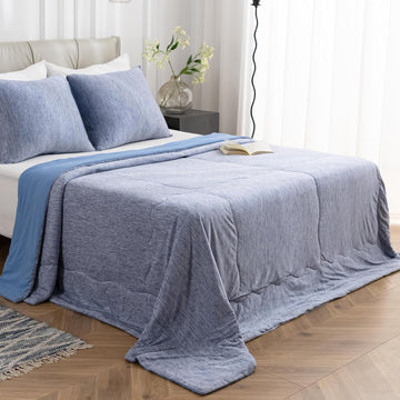 Cooling Comforter King Size, Reversible Cooling Blanket for All Season, Breathable Summer Quilt, Lightweight Soft
