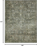 Mirae Large Dark Olive Green Area Rugs, Washable Area Rugs 9x12 Living Room, Boho Bedroom Mats Under