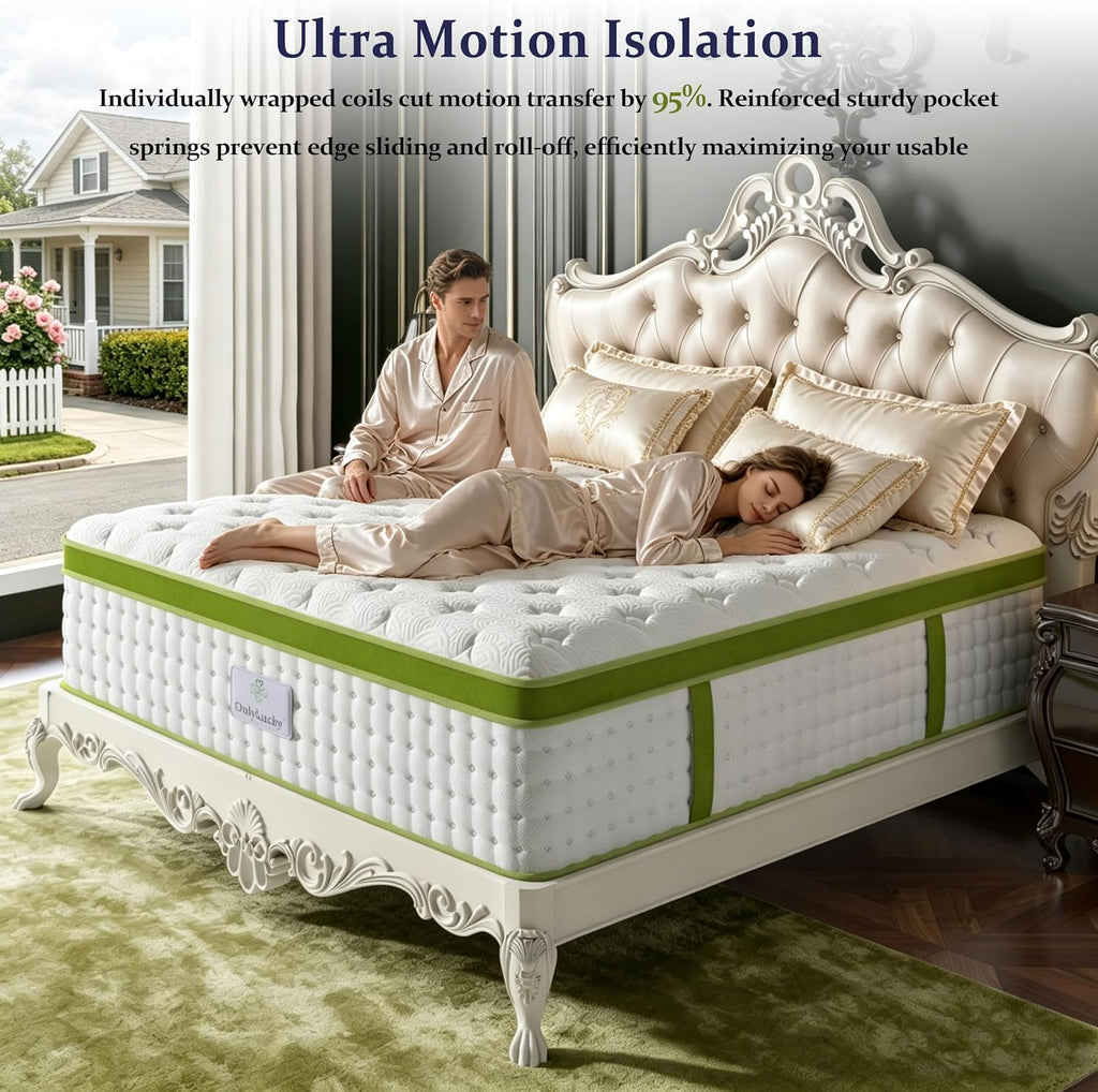 California King Mattress, 14 Inch Deluxe Firm Hybrid Cal King Size Mattress | Gel Memory Foam & Pocket Spring, 7-Zone