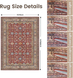 9x12 Area Rug - Stain Resistant Washable Area Rug, Anti Slip Backing Area Rugs 9x12 Living Room, Vin