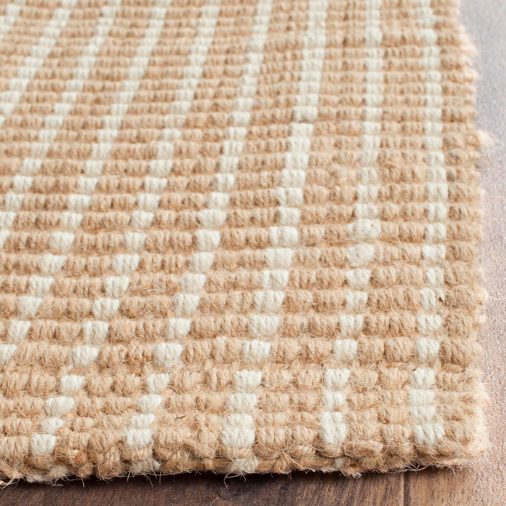 Natural Fiber Collection Area Rug - 8' Square, Ivory & Beige, Handmade Jute, Ideal for High Traffic Areas (NF449A)