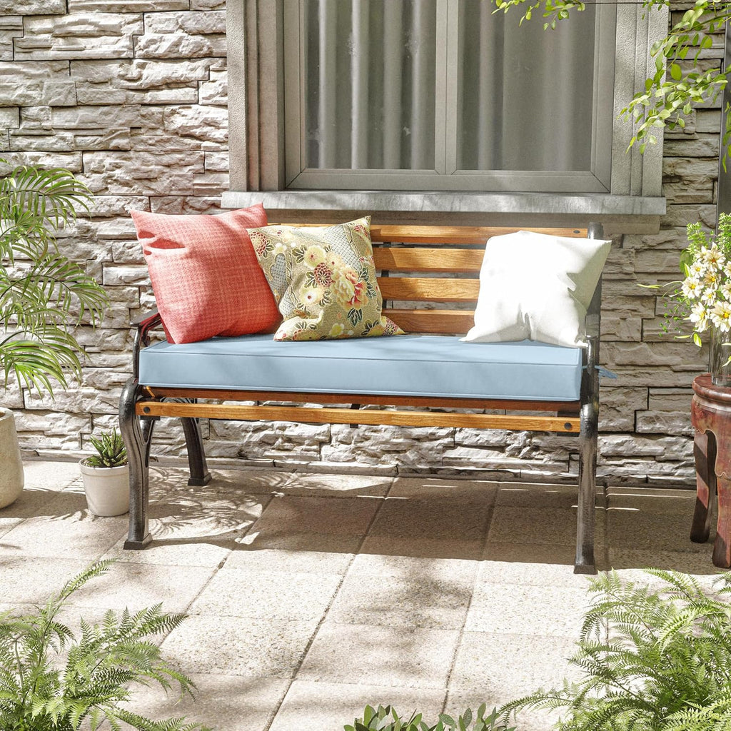 Premium Outdoor Bench Cushions Furniture 3.5inches Memory Foam Bench Cushion Waterproof Fade Resistant Porch Swing