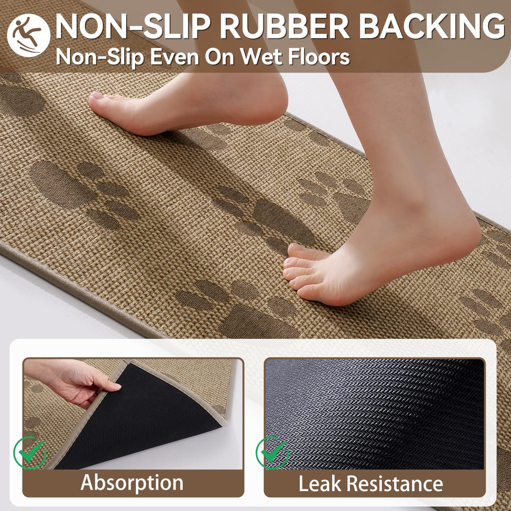 Front Door Mat Indoor Entrance Non Slip Entry Doormat Brown 24"x72"