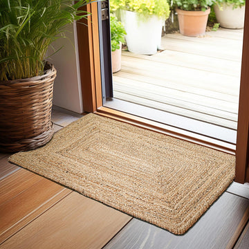 2x3 Hand Woven Jute Braided Rug, 2'x3' - Natural, Reversible Boho Entry Area Rugs for Kitchen, Living Room I Farmhouse