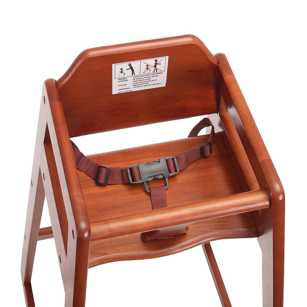 Stager Direct, Seating Ready-to-Assemble Restaurant Wood Bar Height High Chair, Baby Highchairs, Durable Dining
