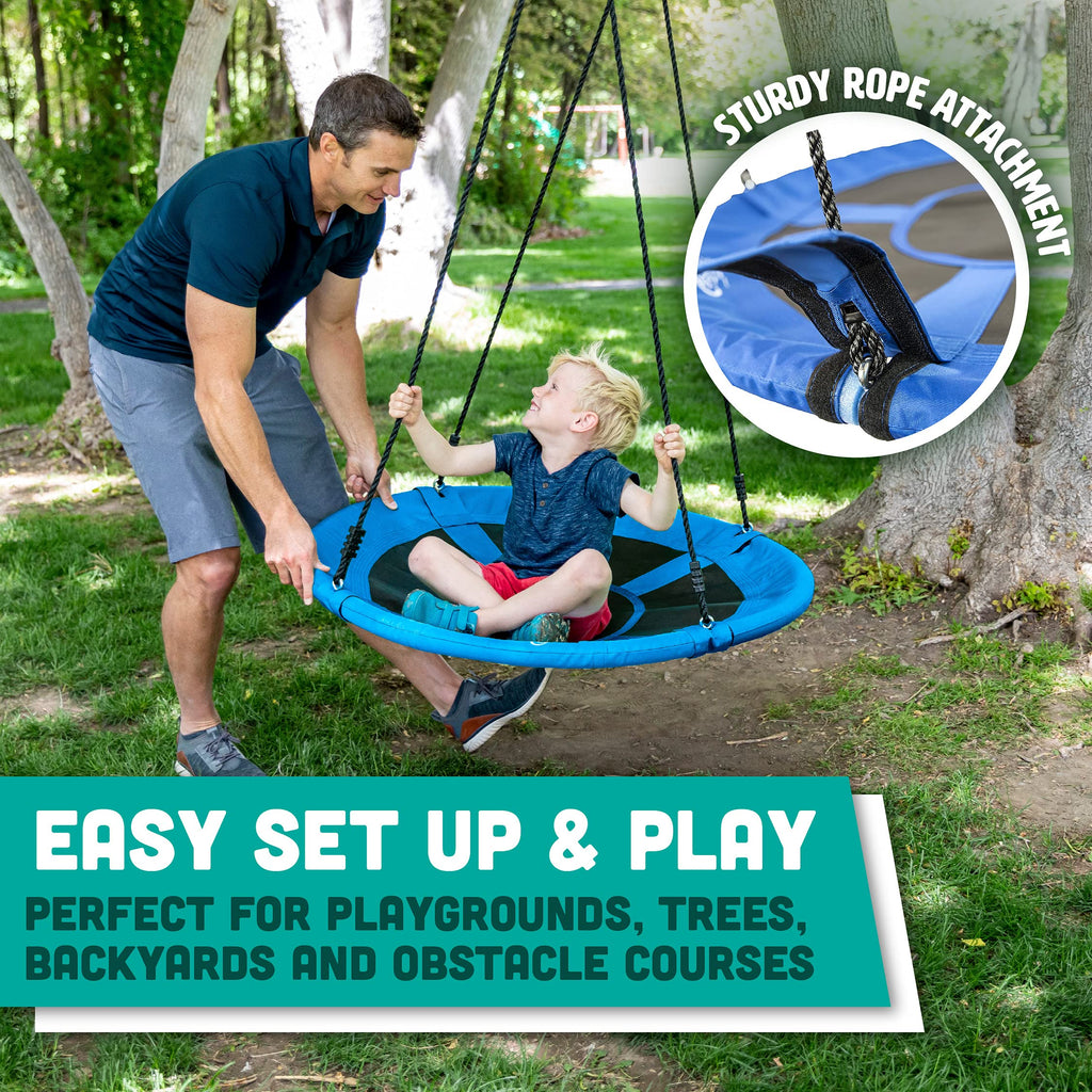 Flying Squirrel Giant Rope Swing - 40" Saucer Tree Swing- Additions & Replacements for Active Outdoor Play Equipment