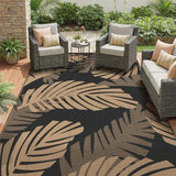 Waterproof Outdoor Rug 9' x 12' for Patio Decor, Reversible Plastic Straw Area Rugs for Camping Clea