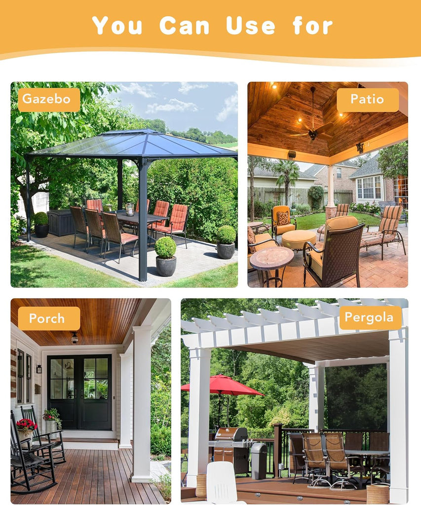 Outdoor Curtains Waterproof 4 Pcs 54x84 Inch Cream | Poolside Privacy Protection, Light Filtering Outside Curtains