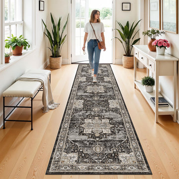 Washable 2x8 Oriental Runner Rug - Soft Stain Resistant Rugs Bedroom Non Slip Low Pile Carpets Home Decor Mat 2x8