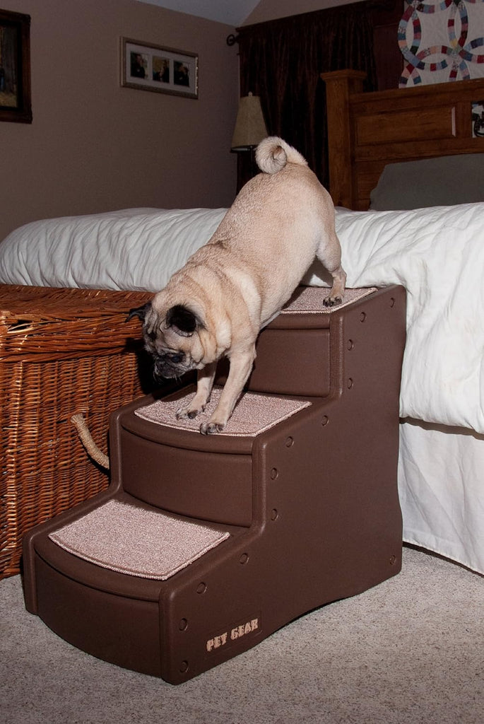 Pet Gear Easy Step III Pet Stairs, 3 Step for Cats/Dogs, Removable Washable Carpet Treads, for Pets Up to 150lbs