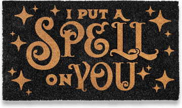 I Put a Spell on You Welcome Mat 30x17 Inch, Hocus Pocus Doormat Coir Fall | Natural Fiber, Pvc Backing, Dirt