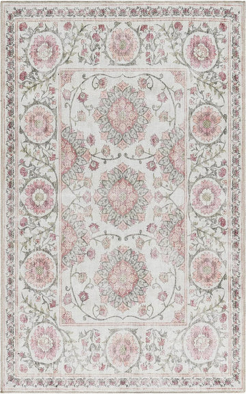 Machine Washable Indoor Area Rug - Small, Easy Cleaning & Non-Shedding, Ideal for High Traffic Areas, Moroccan