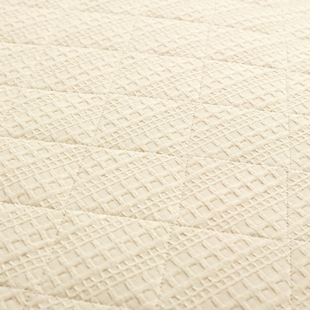 Haniya Solid Waffle Woven Textured Cotton Quilt Set, 3 Piece Set, Neutral - Soft Waffle Quilt - Neutral