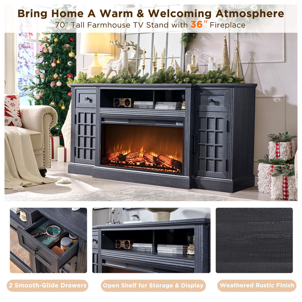 Farmhouse 70" for 80" TV, Black