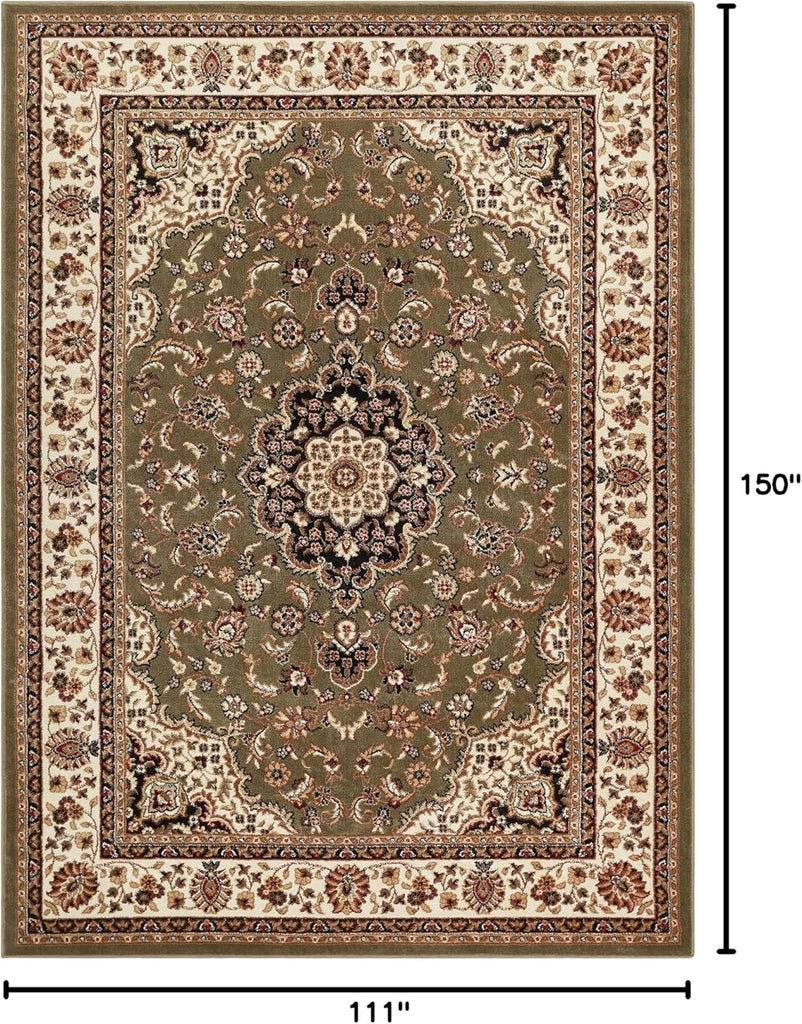 Barclay Medallion Kashan Green 9x12 Area Rug