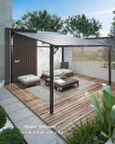 10 ft x 10 ft Lean to Gazebo, Hardtop Wall Pergola with Polycarbonate Roof