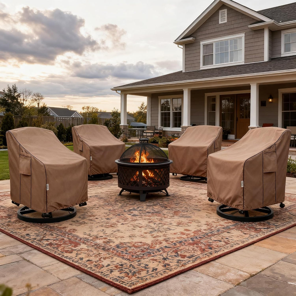 Patio Chair Covers for Outdoor Furniture Waterproof 4 Pack, Heavy Duty Waterproof Outdoor Swivel Chair Cover (30"W