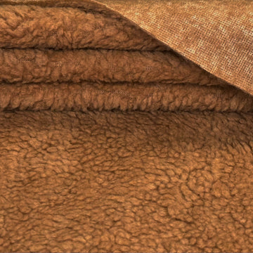 Heavy Duty Sherpa Sheep Skin 60" Wide - 21oz per Yard, 7.7mm Sold by The Yard - Camel