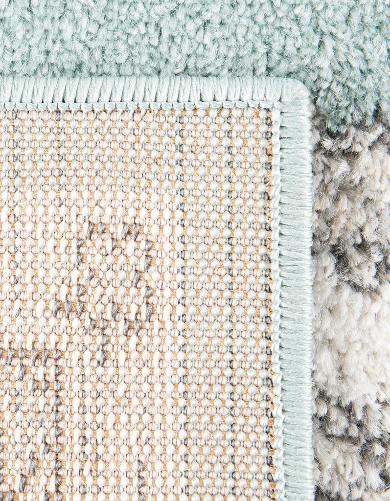 Parker Rug - 10' x 13' Aqua Easy-Clean Rug - Vintage Medallion