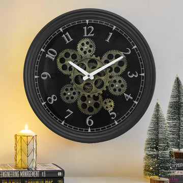 15 Inch Industrial Steampunk Moving Gear Wall Clock